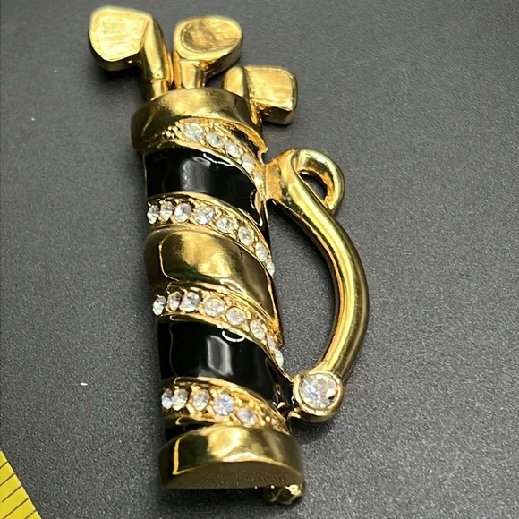 Vintage Pure Allure rhinestone and enamel golf bag brooch - Picture 5 of 6